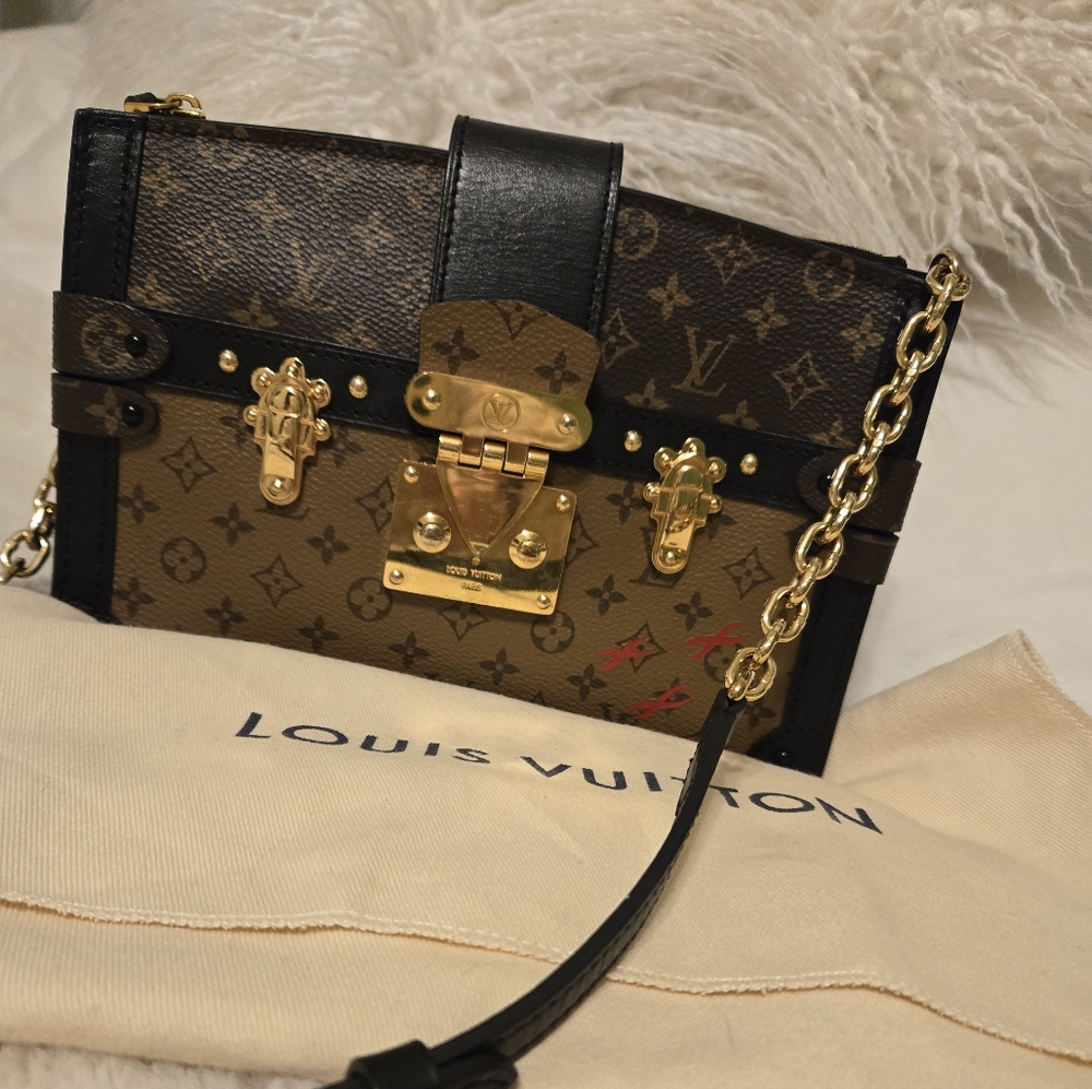 Louis Vuitton Trunk Clutch Brown Canvas Bag